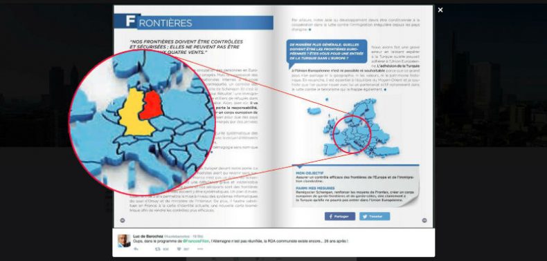 خريطة تظهر ألمانيا مقسمة تثير زوبعة أمام حملة فيون للترشح للرئاسة الفرنسية